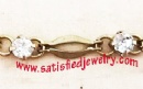 3.5mm crystal bead Brass chains - CHAIN0341