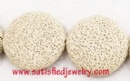 Flat round Lava beads - LAVA0016