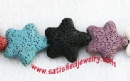 25.5x8.6mm Lava Star beads - LAVA0019