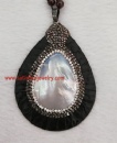 Gemstone Pendant - STFGP00092 - Real leather