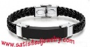 Silicone Stainless steel Bracelets - LEATHER0003