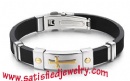 Silicone Stainless steel Bracelets - LEATHER0012