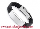 Silicone Stainless steel Bracelets - LEATHER0016