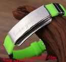 Silicone Luminous Stainless steel Bracelets - LEATHER0017