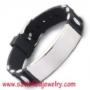 Silicone Stainless steel Bracelets - LEATHER0018