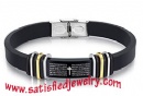Silicone Stainless steel Bracelets - LEATHER0023