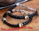 Silicone Stainless steel Bracelets - LEATHER0025