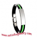 Silicone Stainless steel Bracelets - LEATHER0021