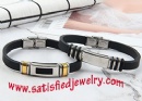Silicone Stainless steel Bracelets - LEATHER0036