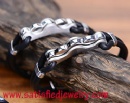 Silicone Stainless steel Bracelets - LEATHER0037