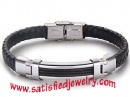 Silicone Stainless steel Bracelets - LEATHER0039