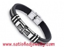 Silicone Stainless steel Bracelets - LEATHER0041