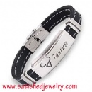 Silicone Stainless steel Bracelets - LEATHER0042