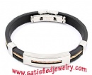 Silicone Stainless steel Bracelets - LEATHER0032