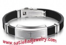 Silicone Stainless steel Bracelets - LEATHER0046