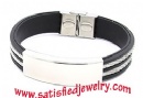 Silicone Stainless steel Bracelets - LEATHER0055