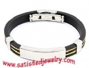 Silicone Stainless steel Bracelets - LEATHER0058