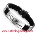 Silicone Stainless steel Bracelets - LEATHER0062