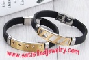 Silicone Stainless steel Bracelets - LEATHER0066