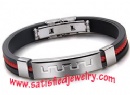 Silicone Stainless steel Bracelets - LEATHER0073