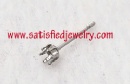 2.4mm diamond stainless steel earrings - STEEL0114
