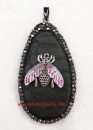 Gemstone Pendant - STFGP00022 - Real leather